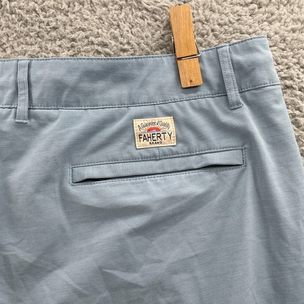 Faherty All Day Shorts Men 40x8* Blue Chino Preppy Outdoor Golf Performance Surf